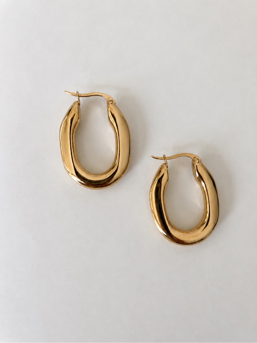18K Gold Plated Hollow Square Hoop Earrings